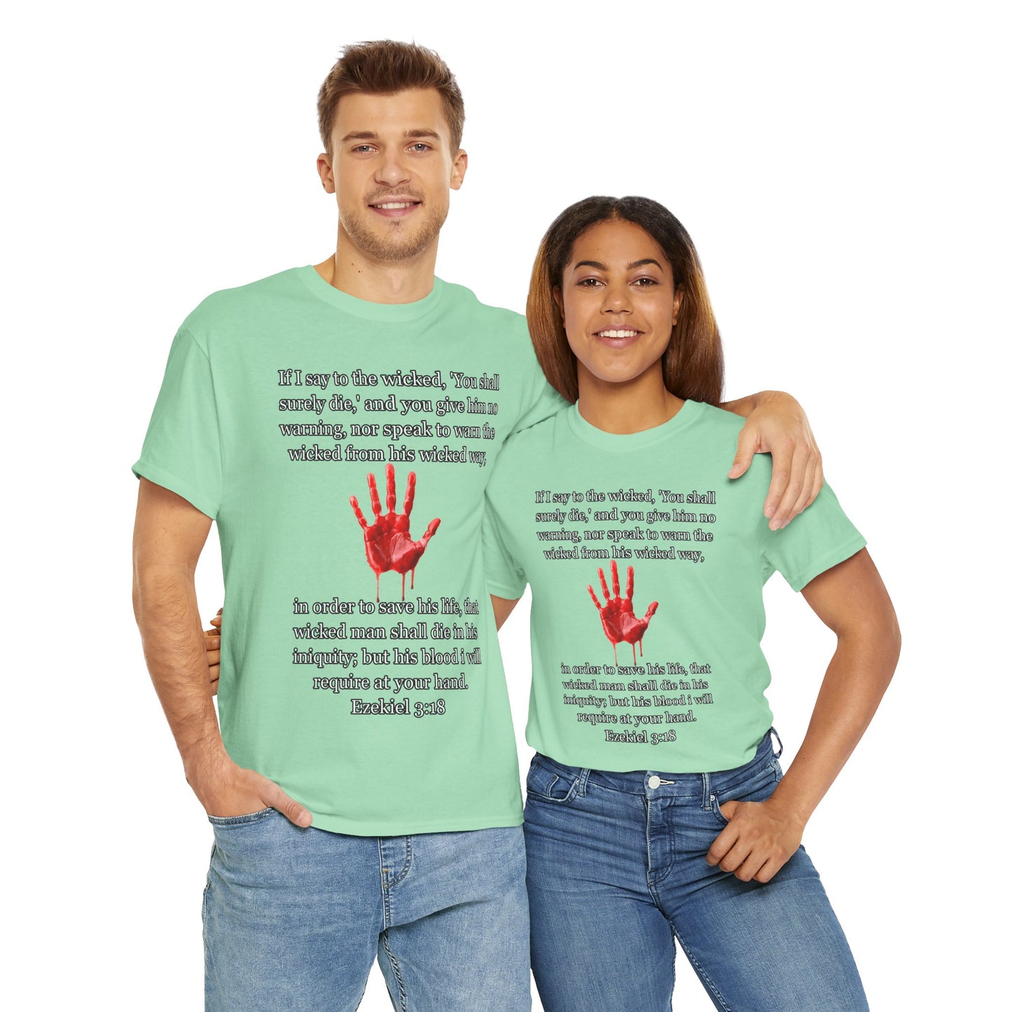 "Ezekiel 3:18 Unisex Heavy Cotton Tee" - Reflective Design for Activists and Advocates