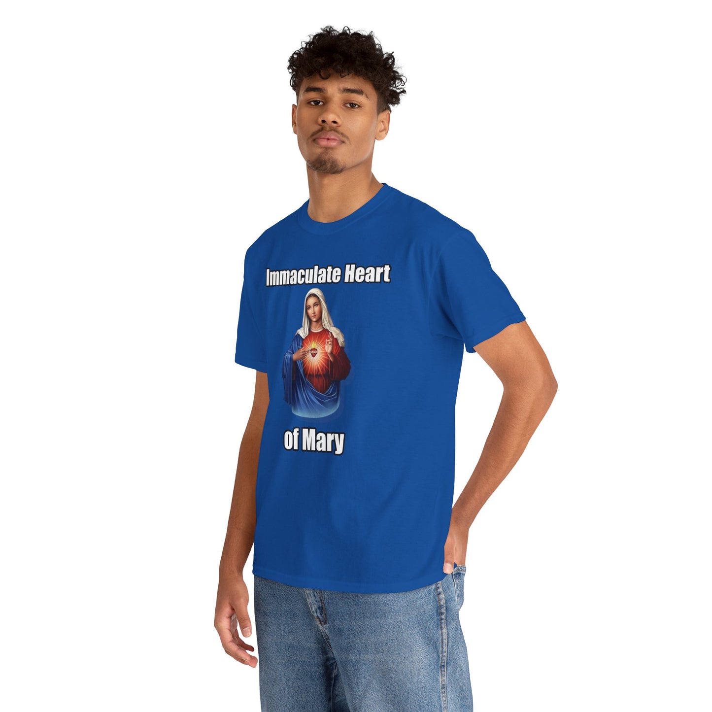 "Immaculate Heart of Mary" Unisex Heavy Cotton Tee - Faith-Inspired Spiritual Apparel
