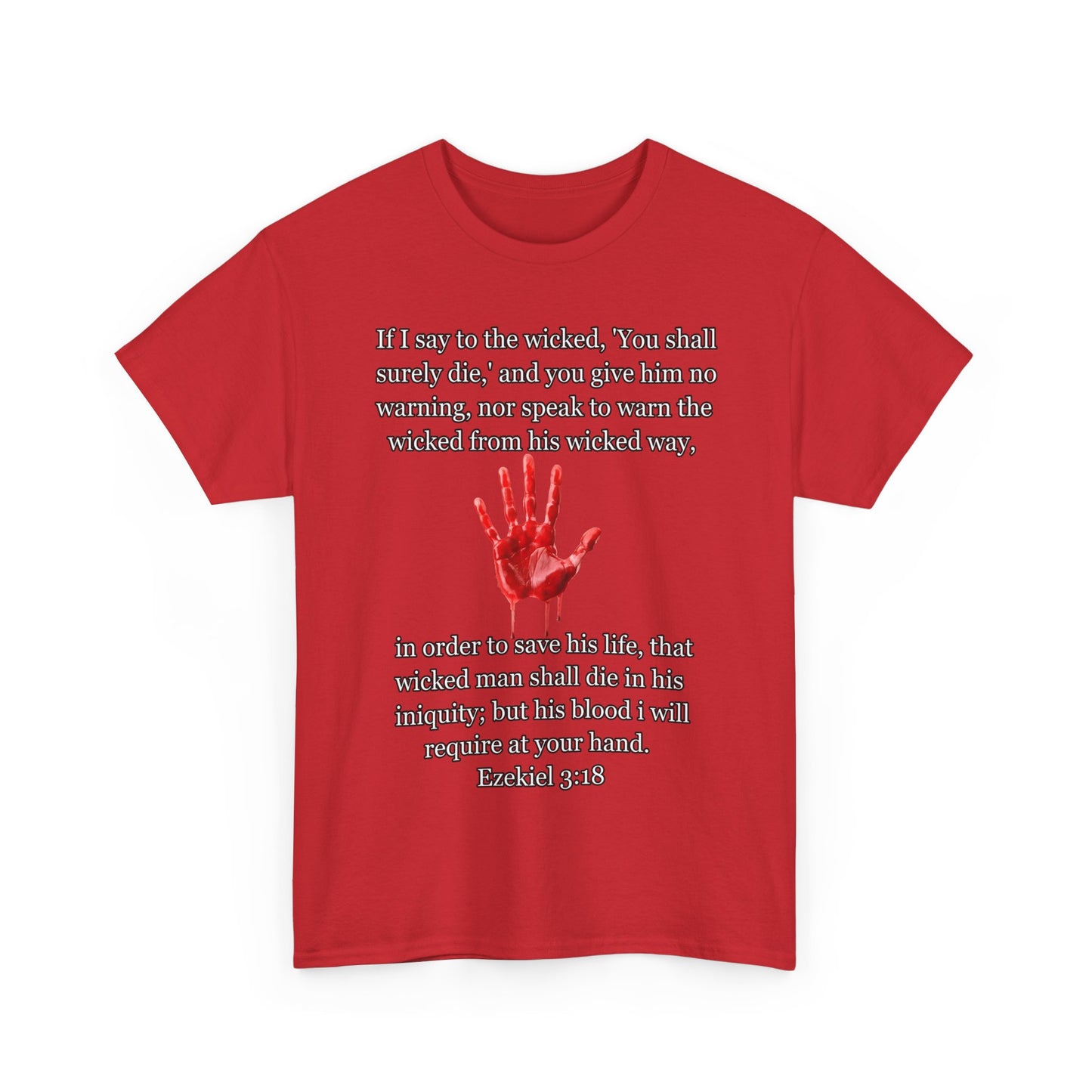"Ezekiel 3:18 Unisex Heavy Cotton Tee" - Reflective Design for Activists and Advocates