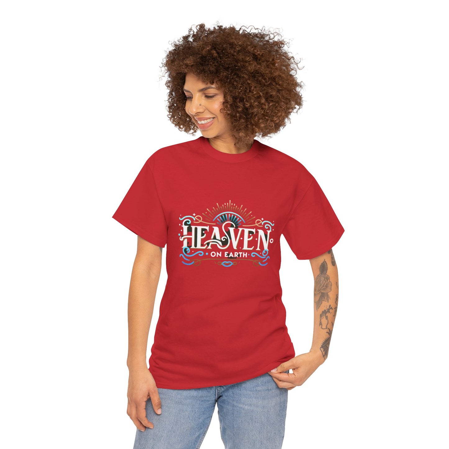 "Heaven on Earth" Premium Unisex Cotton Tee – Casual Spiritual Statement Shirt