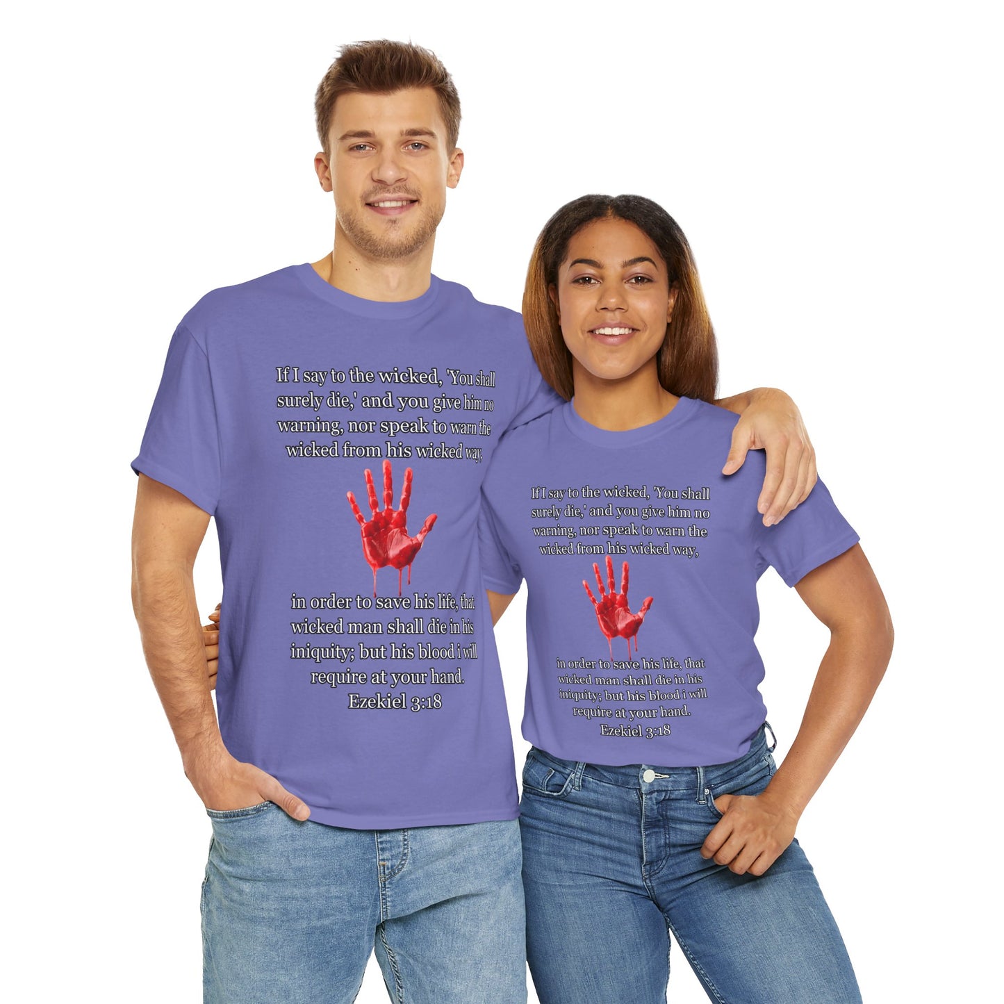 "Ezekiel 3:18 Unisex Heavy Cotton Tee" - Reflective Design for Activists and Advocates