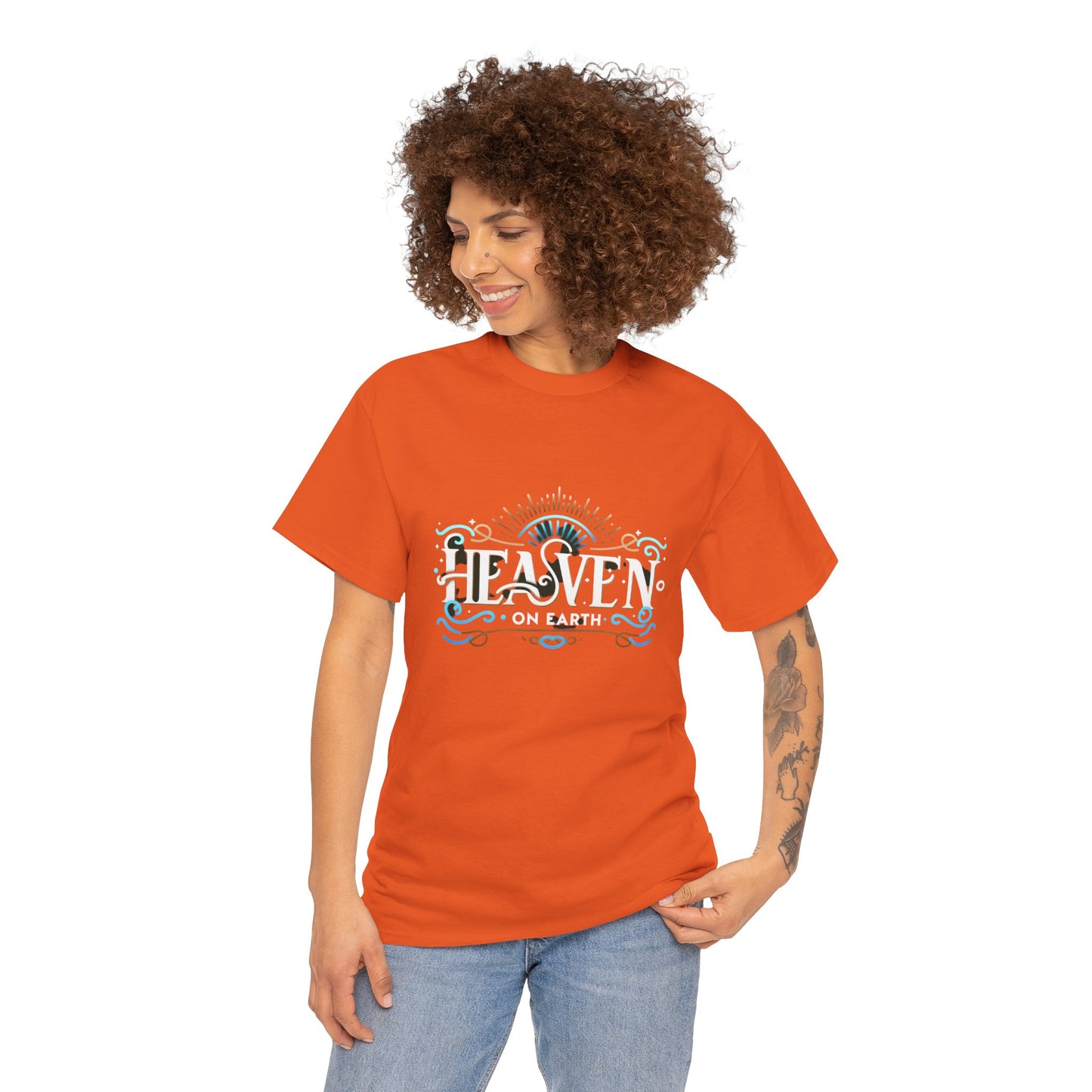"Heaven on Earth" Premium Unisex Cotton Tee – Casual Spiritual Statement Shirt