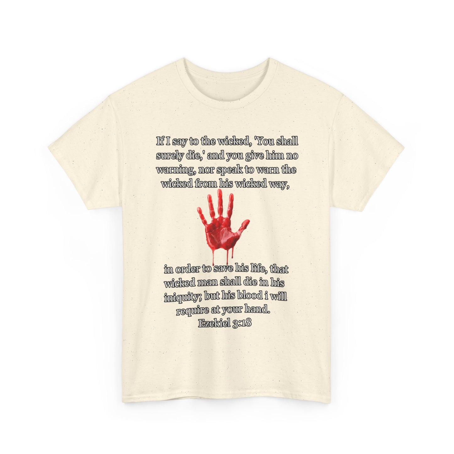 "Ezekiel 3:18 Unisex Heavy Cotton Tee" - Reflective Design for Activists and Advocates