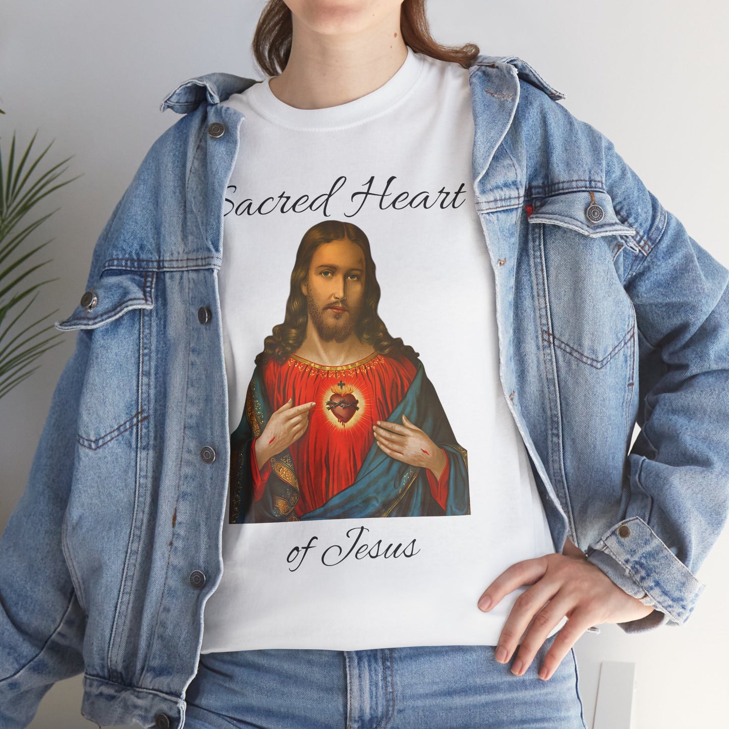 "Sacred Heart of Jesus" Unisex Heavy Cotton Tee