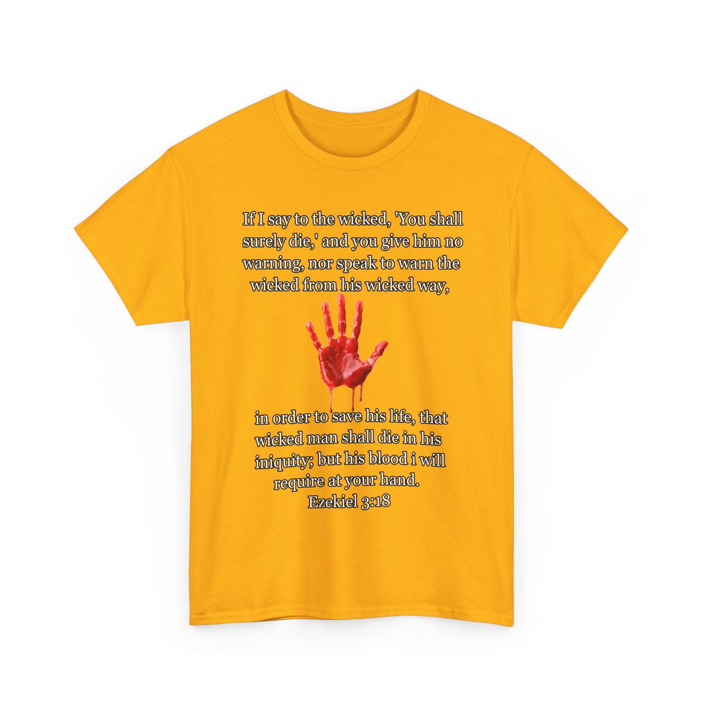"Ezekiel 3:18 Unisex Heavy Cotton Tee" - Reflective Design for Activists and Advocates