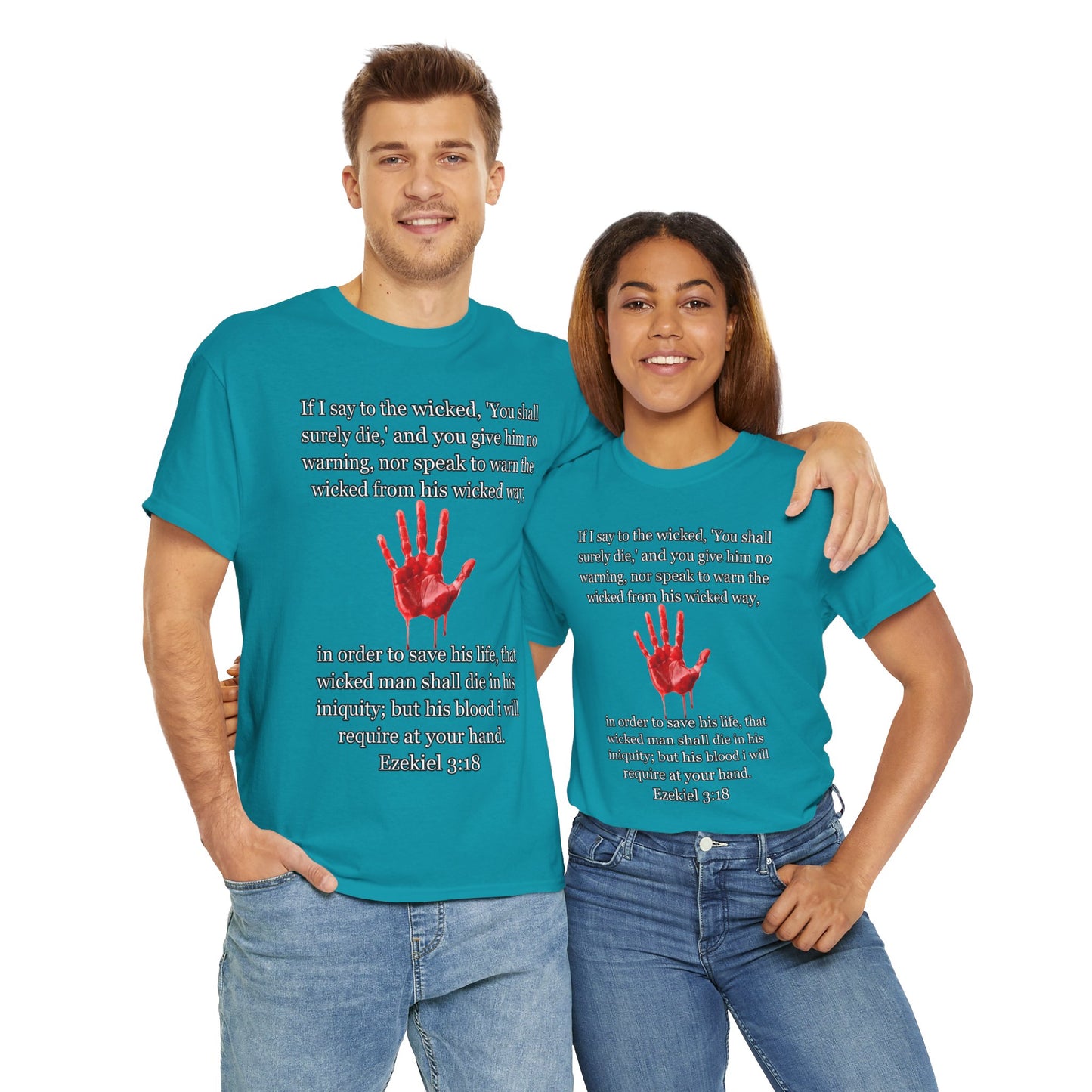 "Ezekiel 3:18 Unisex Heavy Cotton Tee" - Reflective Design for Activists and Advocates