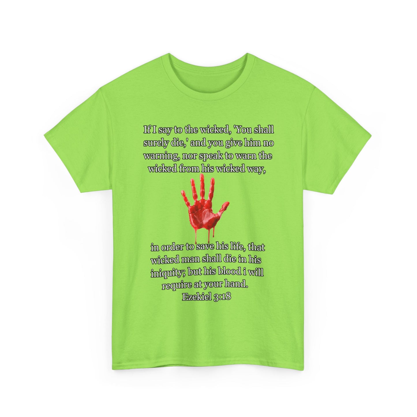 "Ezekiel 3:18 Unisex Heavy Cotton Tee" - Reflective Design for Activists and Advocates