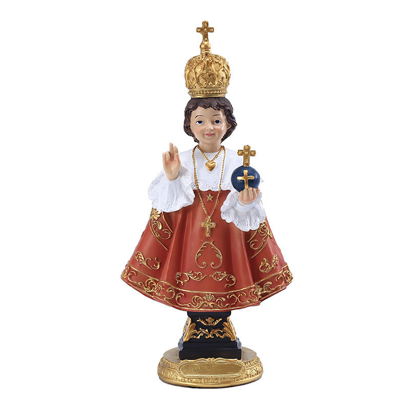 Infant Jesus of Prague Resin Statue – Catholic Christian Home Decoration