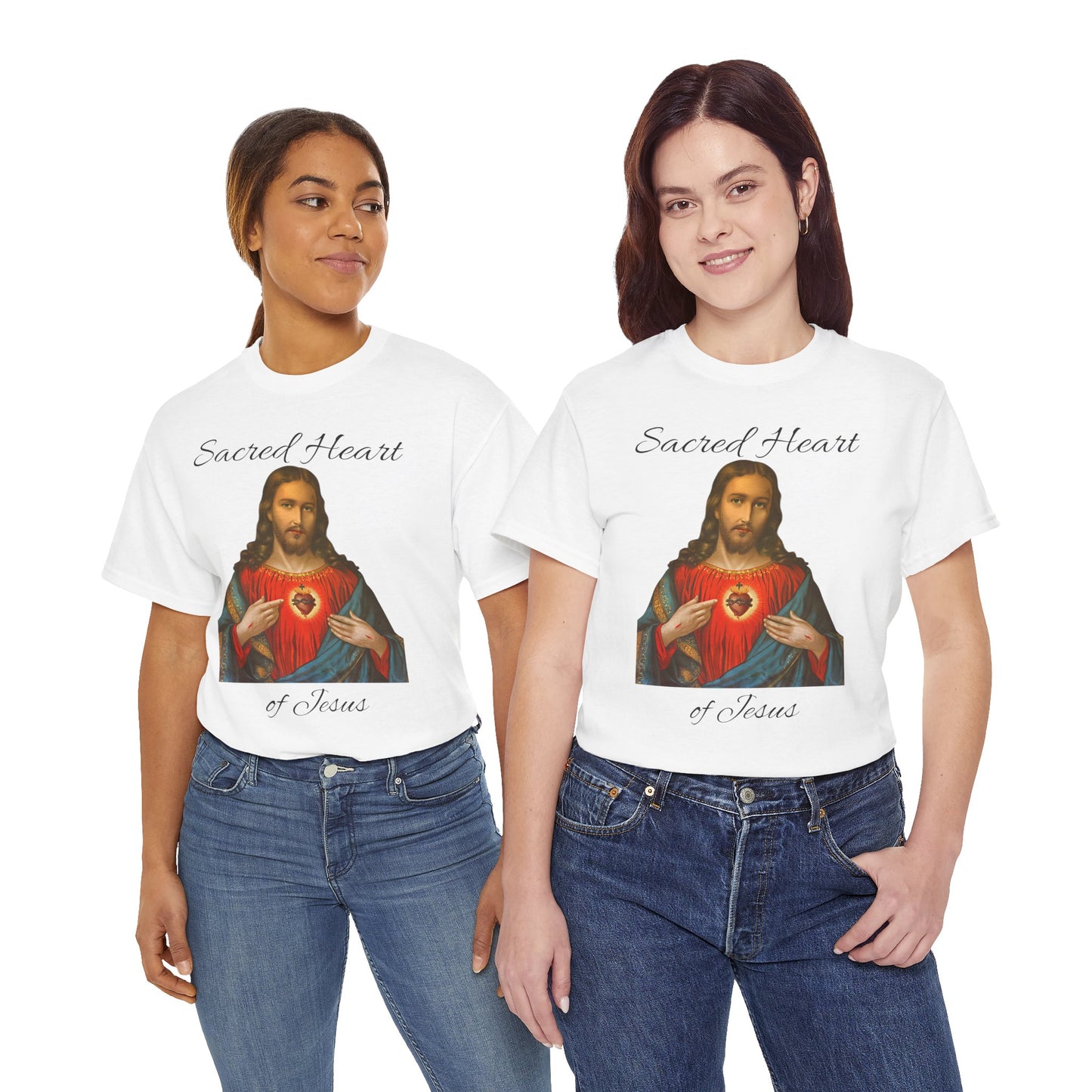 "Sacred Heart of Jesus" Unisex Heavy Cotton Tee