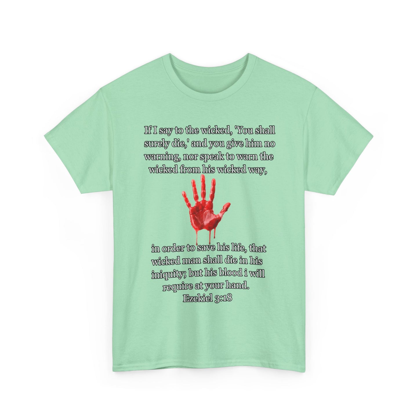 "Ezekiel 3:18 Unisex Heavy Cotton Tee" - Reflective Design for Activists and Advocates
