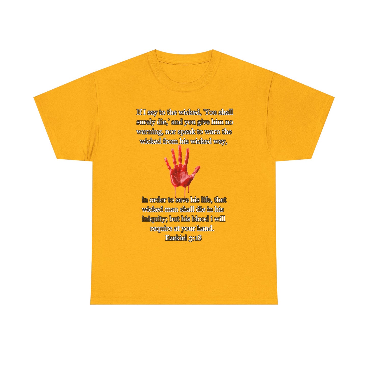 "Ezekiel 3:18 Unisex Heavy Cotton Tee" - Reflective Design for Activists and Advocates
