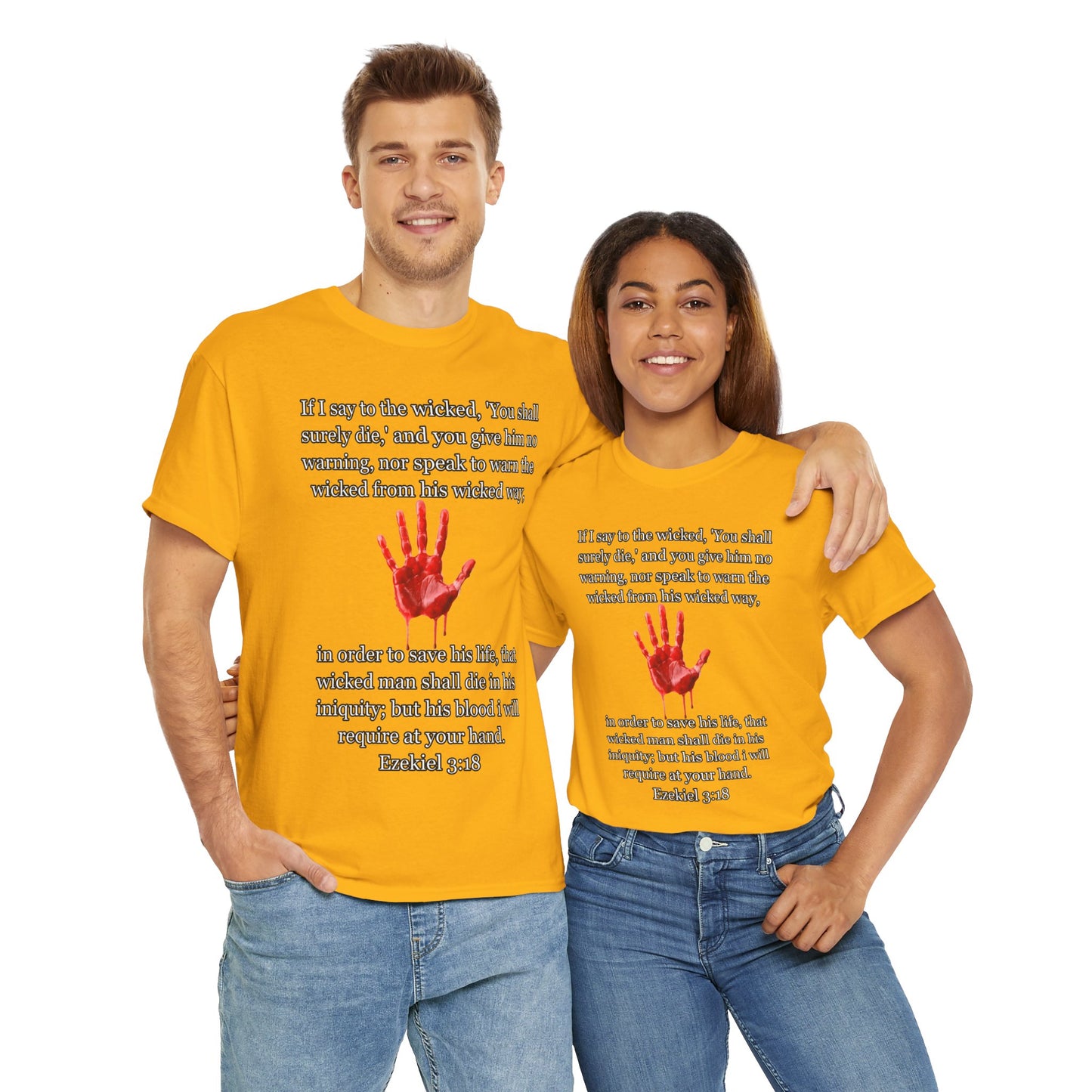 "Ezekiel 3:18 Unisex Heavy Cotton Tee" - Reflective Design for Activists and Advocates