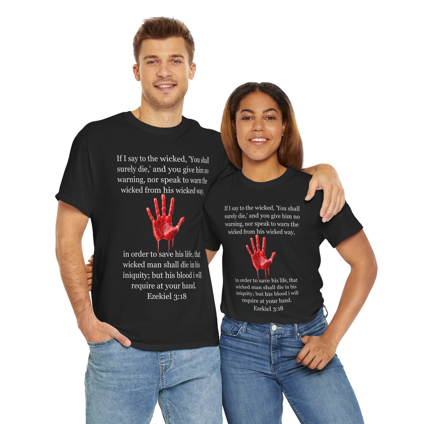"Ezekiel 3:18 Unisex Heavy Cotton Tee" - Reflective Design for Activists and Advocates