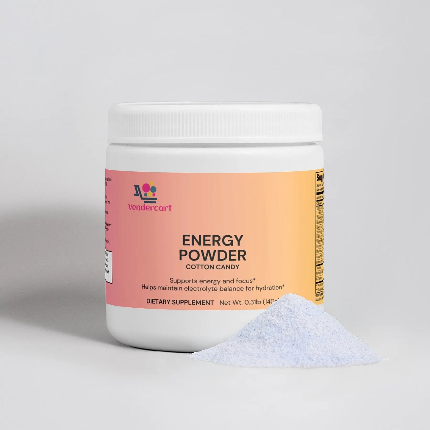Energy Powder Fruit Punch Flavor – Sugar‑Free Instant Mix, 3.52 oz (99 g)