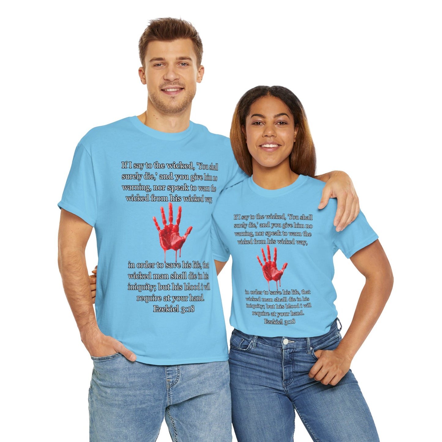 "Ezekiel 3:18 Unisex Heavy Cotton Tee" - Reflective Design for Activists and Advocates