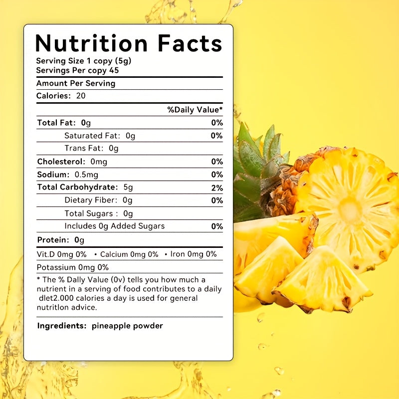 8oz (227g) Green Pineapple Powder – Plant-Based, Allergen-Free, No Added Preservatives, Resealable Bag – Ideal for Smoothies, Baking, and Beverages