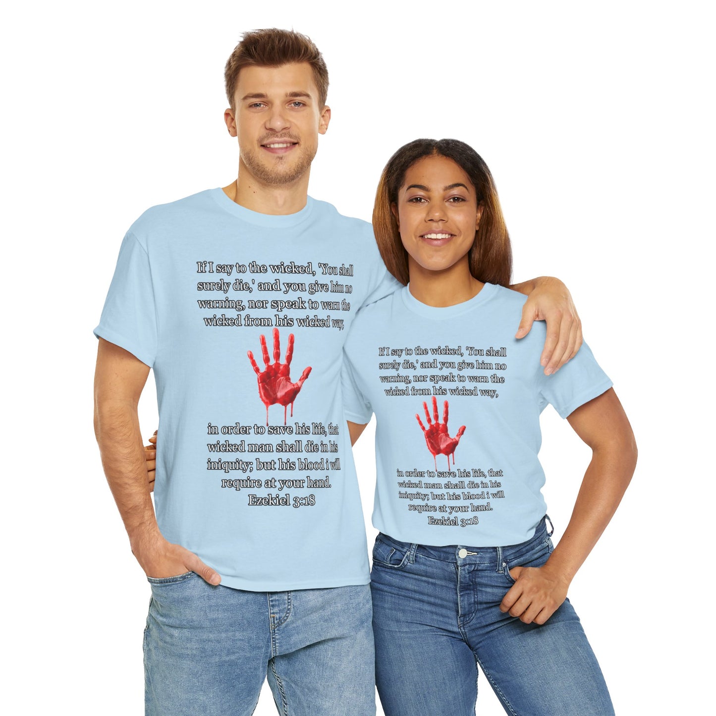 "Ezekiel 3:18 Unisex Heavy Cotton Tee" - Reflective Design for Activists and Advocates