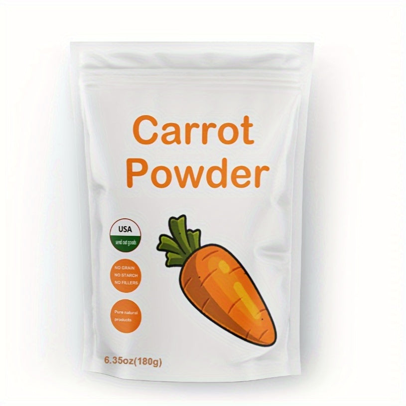 Carrot Powder – 180g (Pack of 1), Vegan & Gluten-Free, 5g/Serving – For Smoothies, Cooking & Baking – Natural Vegetable Powder