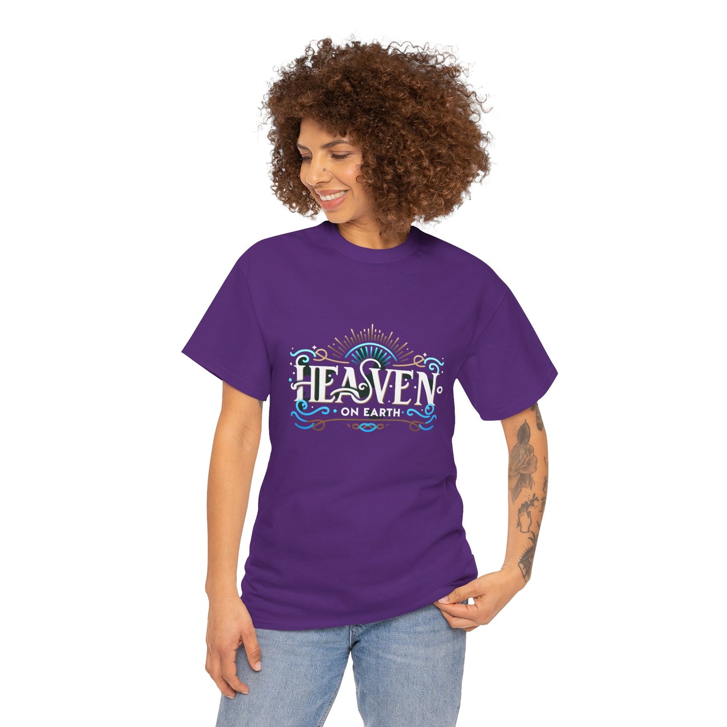 "Heaven on Earth" Premium Unisex Cotton Tee – Casual Spiritual Statement Shirt