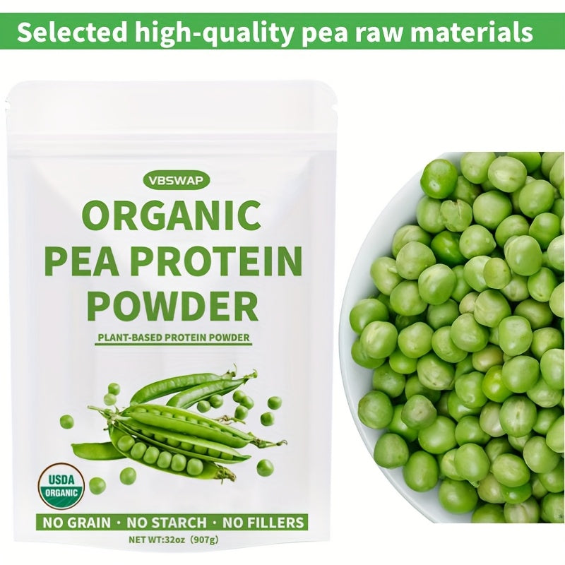Organic Pea Protein Powder, 2lb – Unflavored Plant-Based Protein – Sugar-Free, Lactose-Free