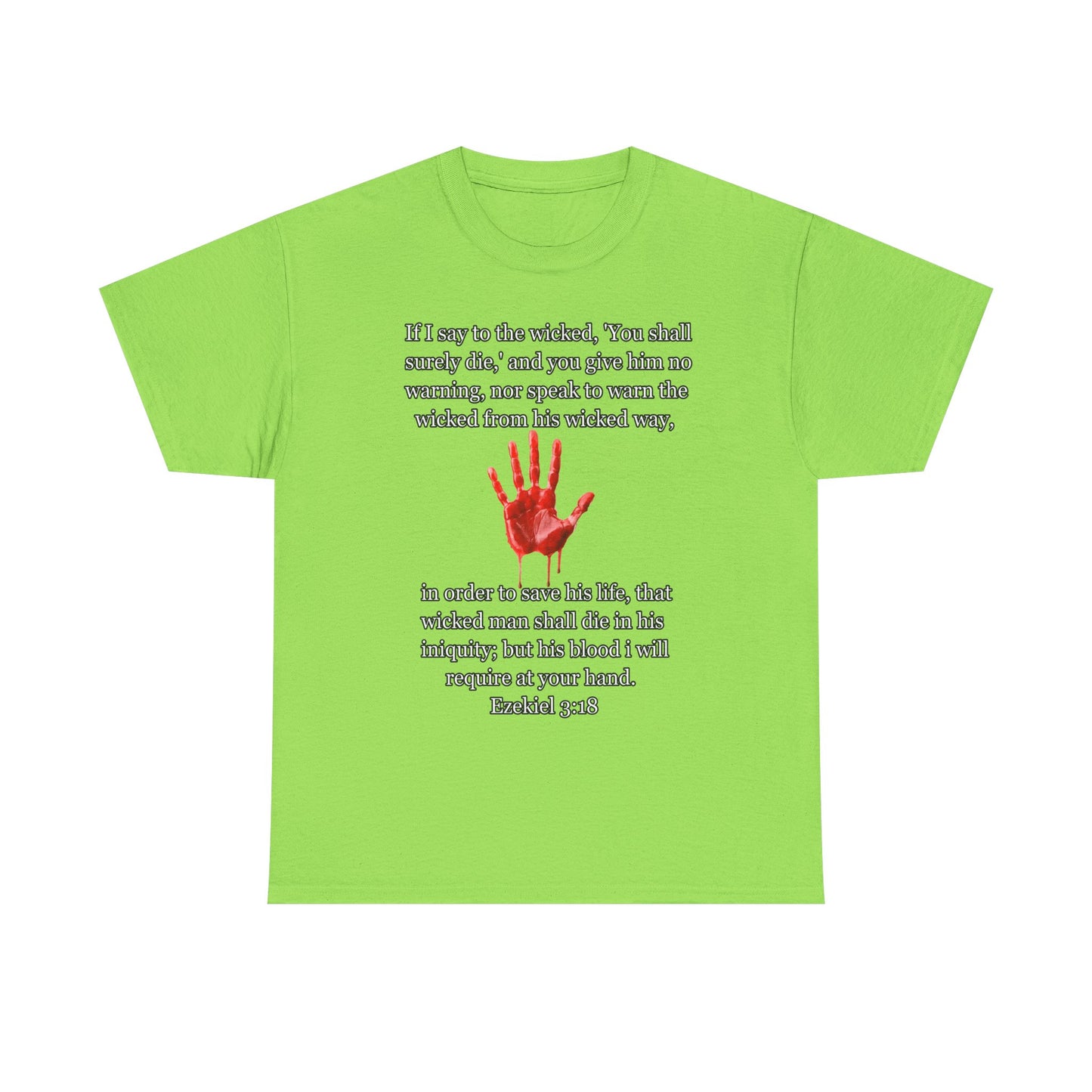 "Ezekiel 3:18 Unisex Heavy Cotton Tee" - Reflective Design for Activists and Advocates