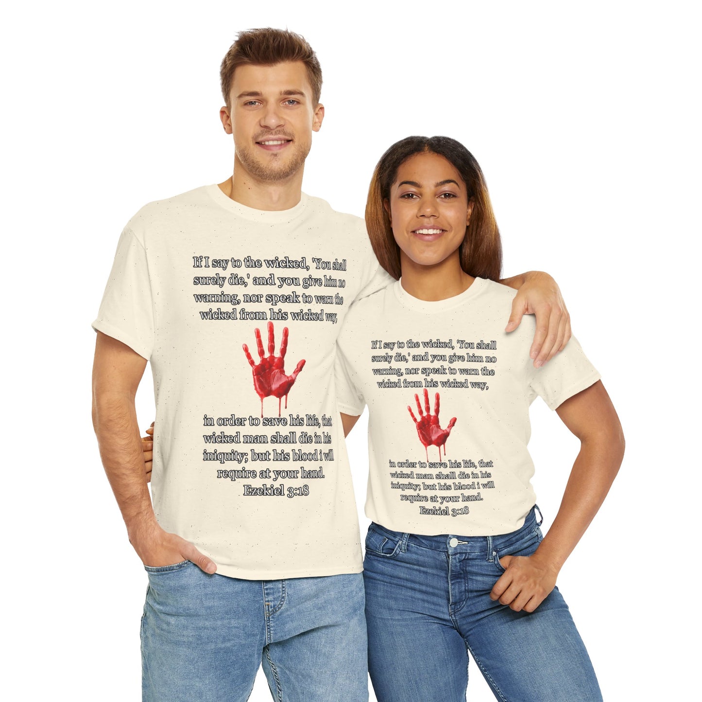 "Ezekiel 3:18 Unisex Heavy Cotton Tee" - Reflective Design for Activists and Advocates