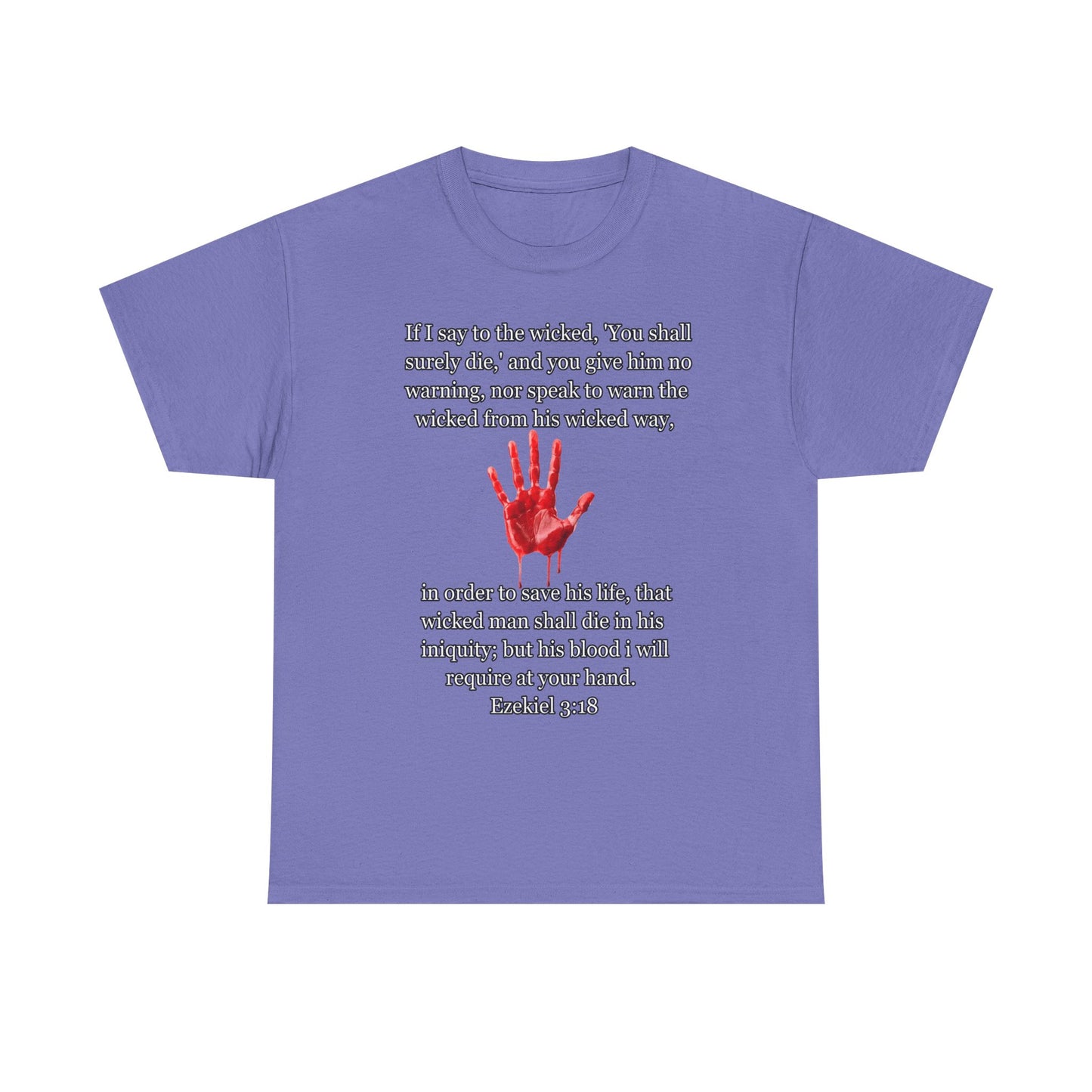 "Ezekiel 3:18 Unisex Heavy Cotton Tee" - Reflective Design for Activists and Advocates