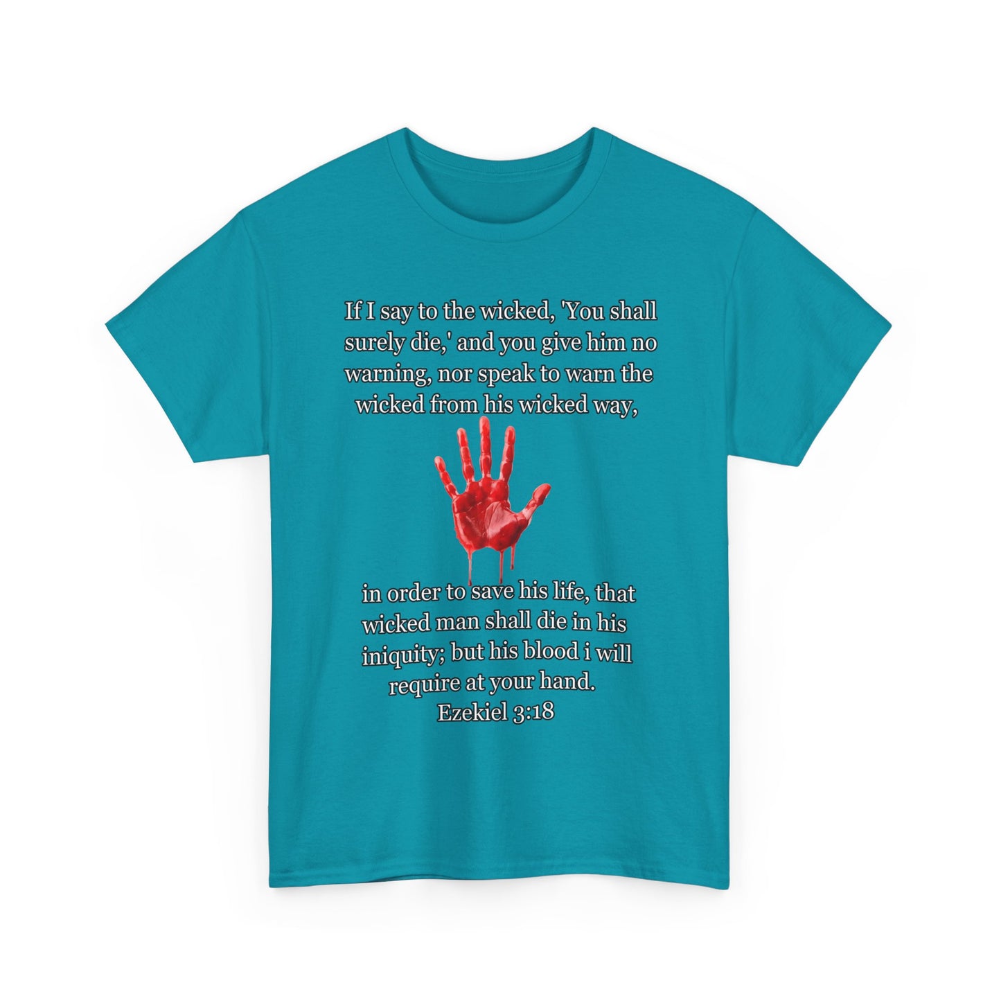 "Ezekiel 3:18 Unisex Heavy Cotton Tee" - Reflective Design for Activists and Advocates