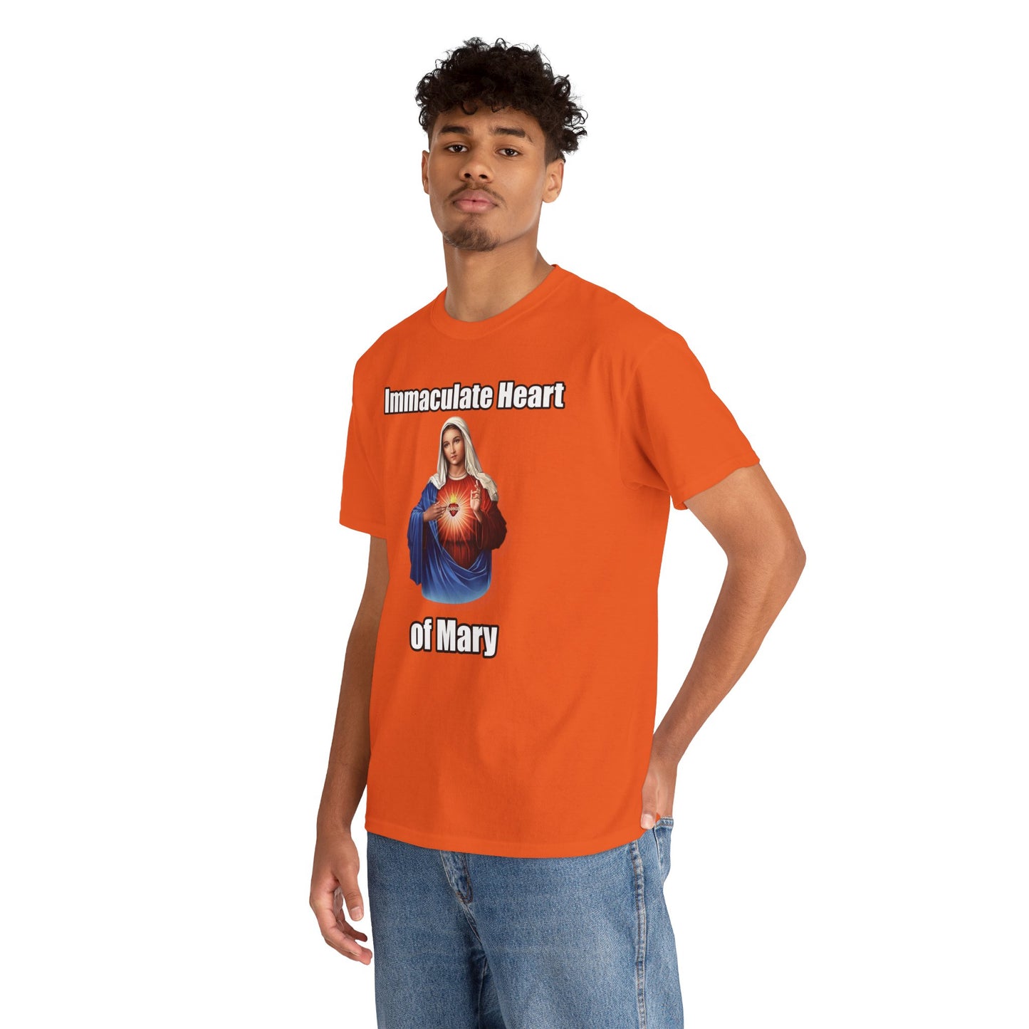 "Immaculate Heart of Mary" Unisex Heavy Cotton Tee - Faith-Inspired Spiritual Apparel