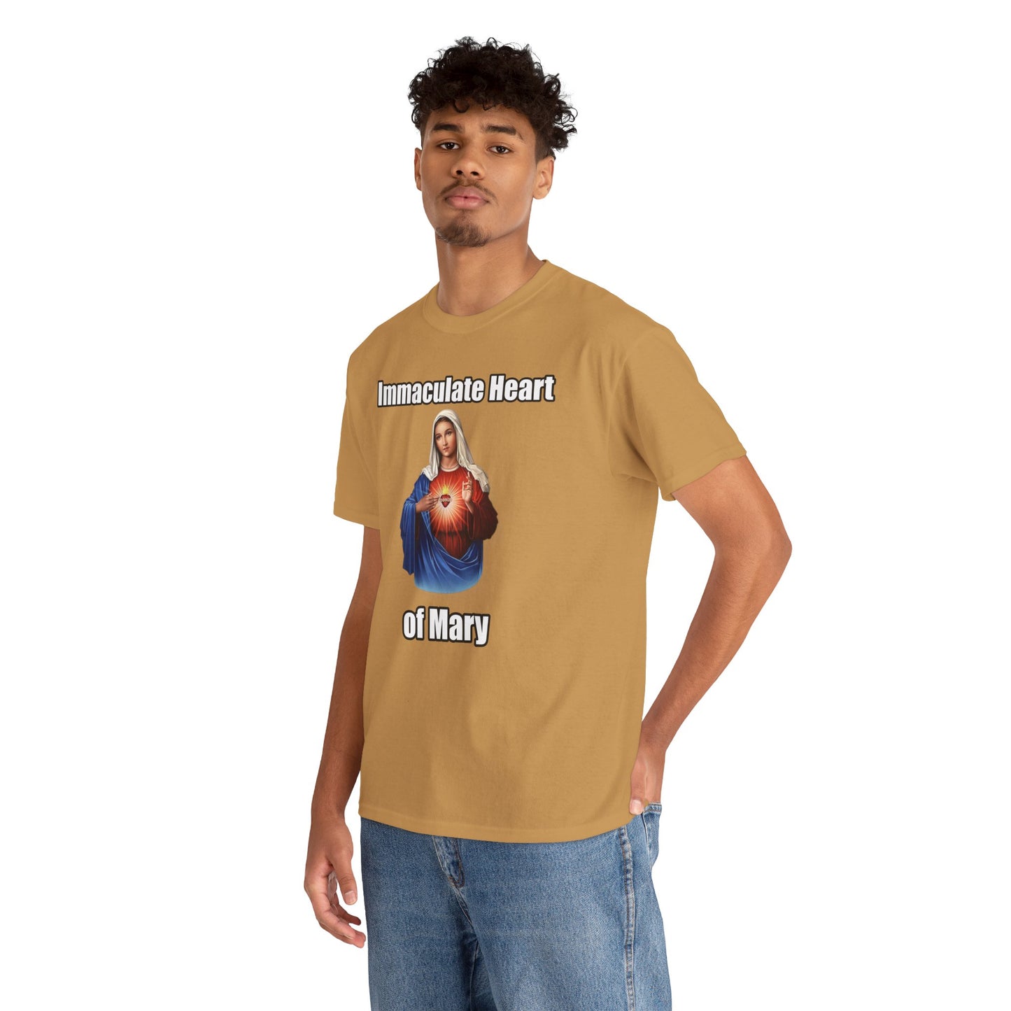 "Immaculate Heart of Mary" Unisex Heavy Cotton Tee - Faith-Inspired Spiritual Apparel
