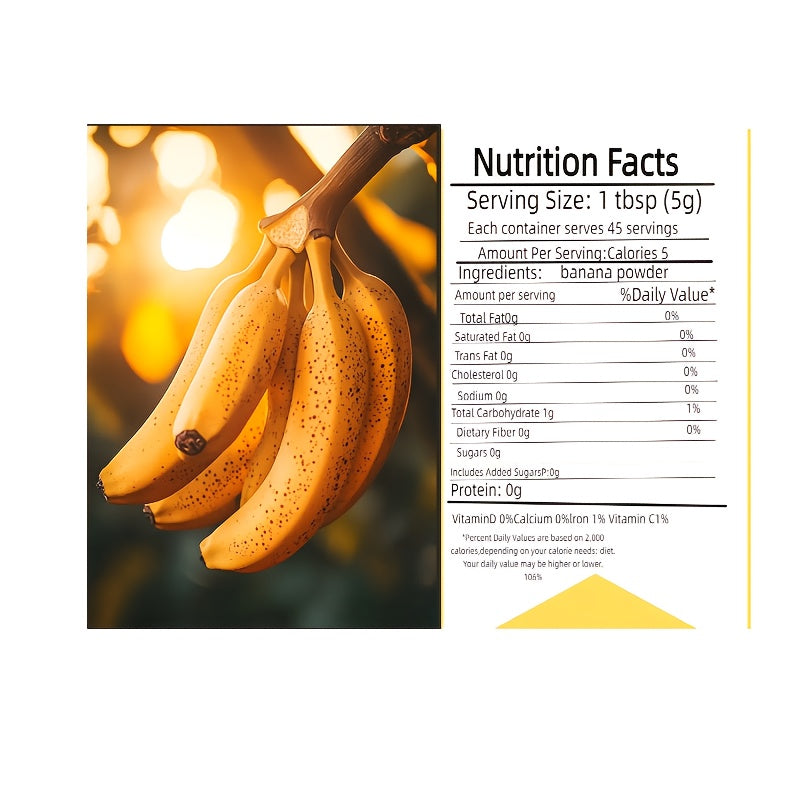 Natural Banana Powder 8oz (227g) – Pure, Unflavored, Preservative-Free – Ideal for Baking, Smoothies & Beverages