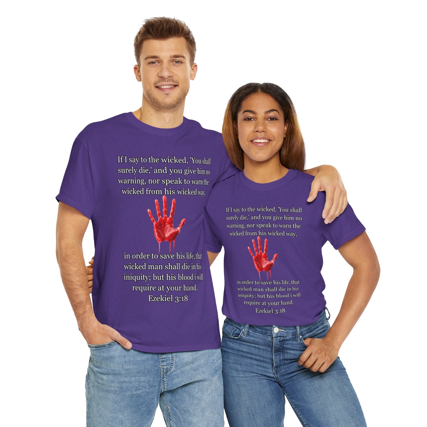 "Ezekiel 3:18 Unisex Heavy Cotton Tee" - Reflective Design for Activists and Advocates