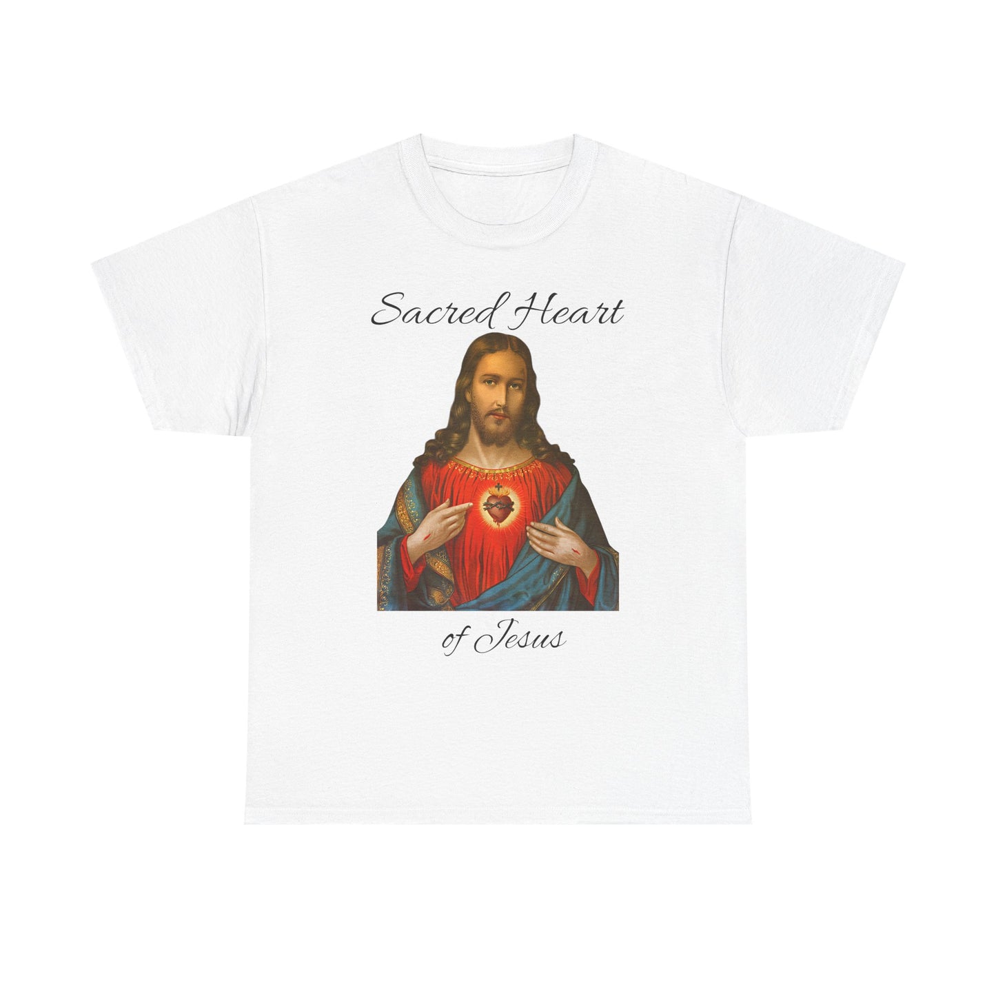 "Sacred Heart of Jesus" Unisex Heavy Cotton Tee