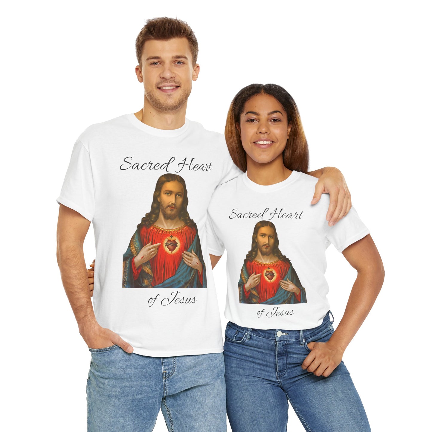 "Sacred Heart of Jesus" Unisex Heavy Cotton Tee
