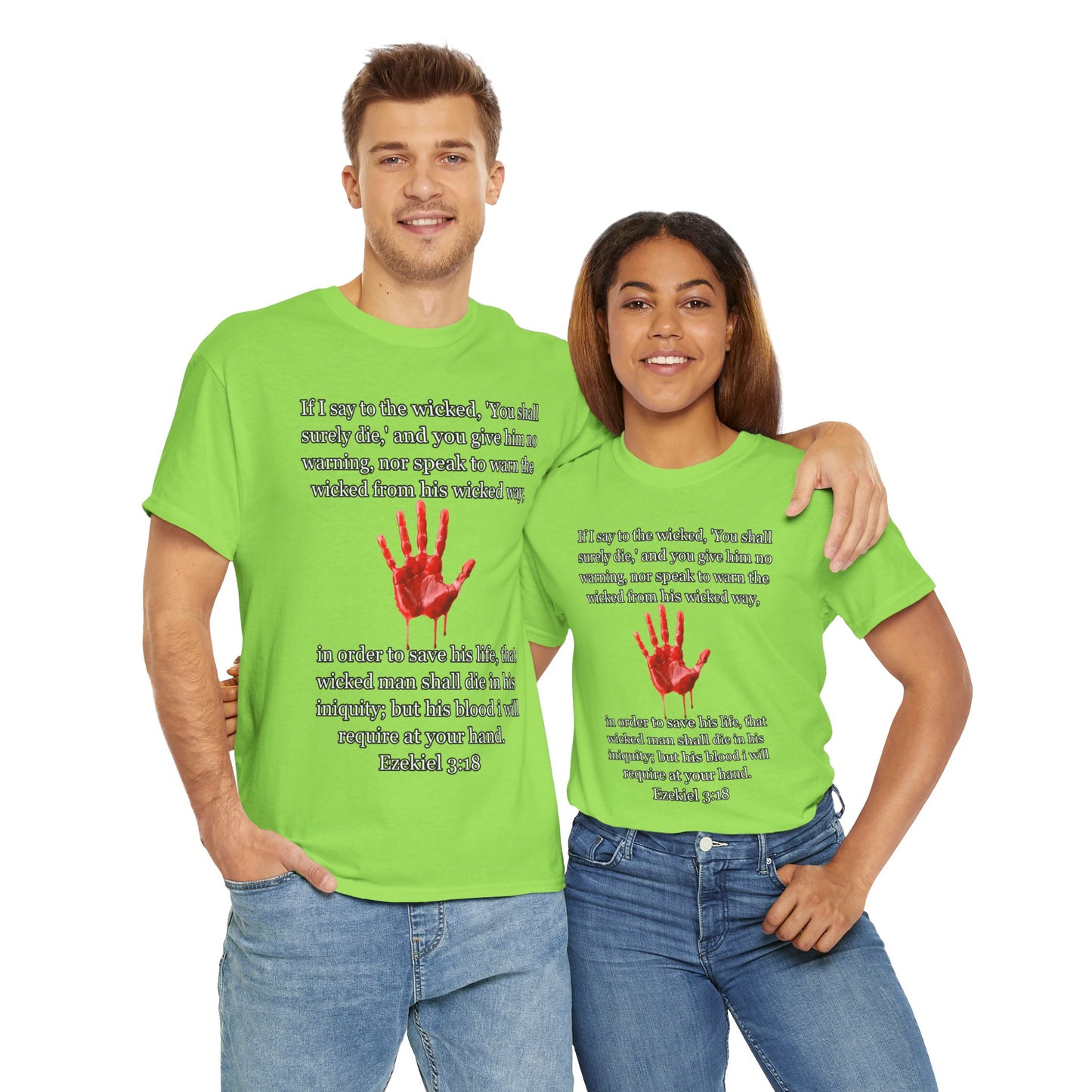"Ezekiel 3:18 Unisex Heavy Cotton Tee" - Reflective Design for Activists and Advocates
