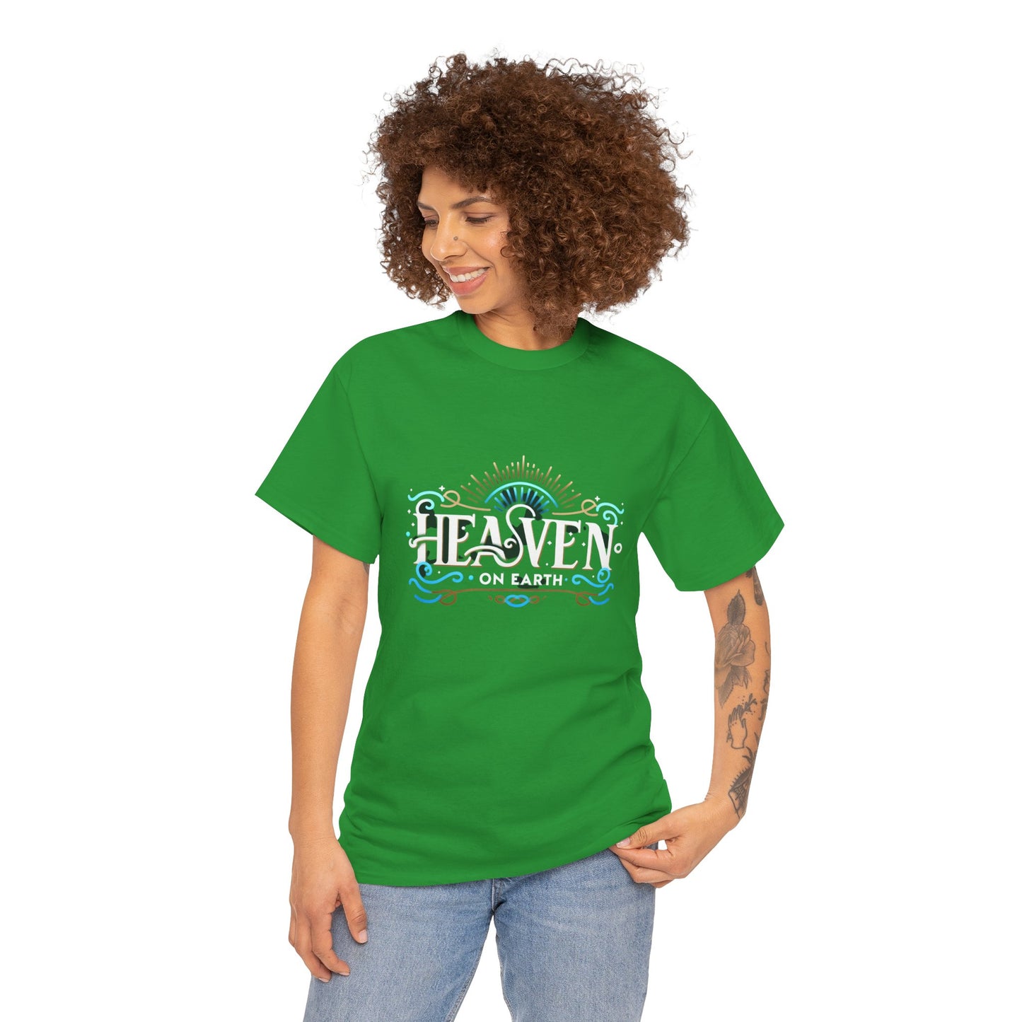 "Heaven on Earth" Premium Unisex Cotton Tee – Casual Spiritual Statement Shirt
