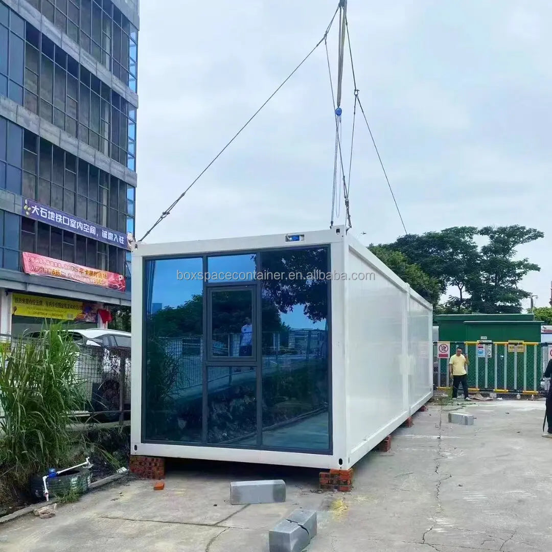 BOX SPACE Modern Prefab House – Flat Pack Steel Container Tiny Home on Wheels, Low-Cost Modular Tiny House