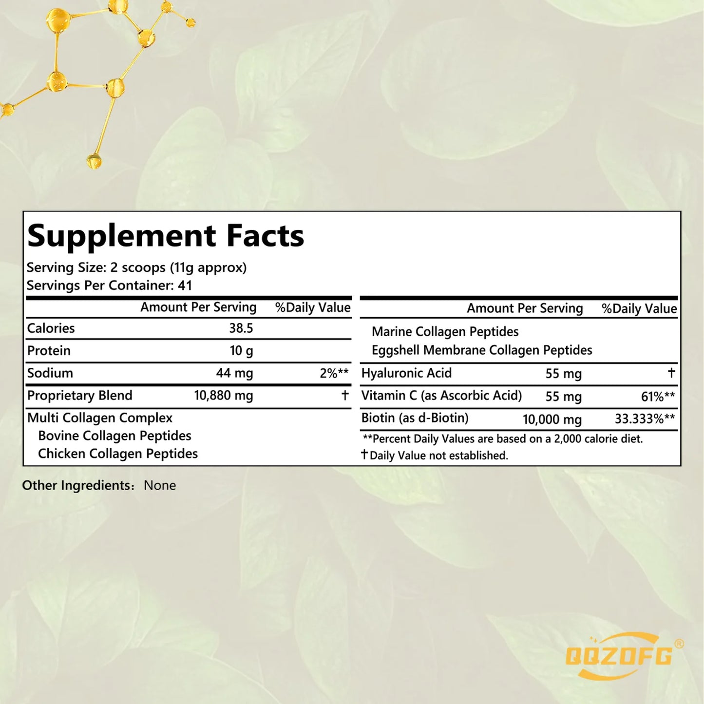 Multi-Collagen Protein Powder with Biotin, Vitamin C & Hyaluronic Acid – 1lb (454g), Unflavored – for Adults
