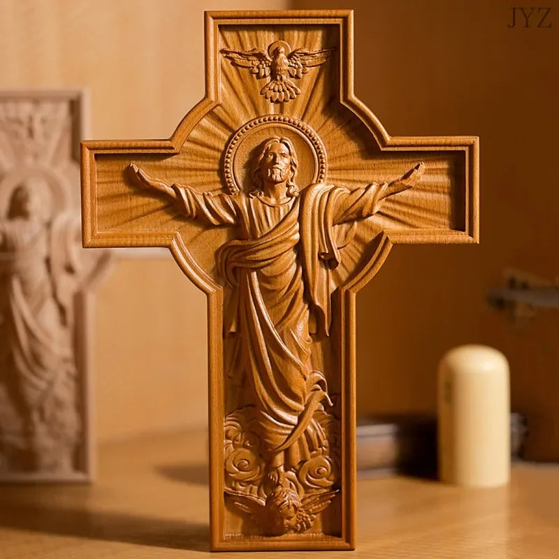 Jesus Crucifix Wall Hanging – Christian Religious Decoration for Home or Church