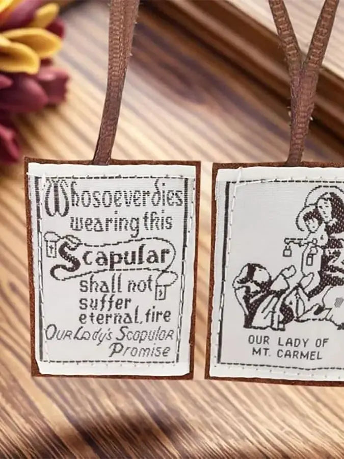 120pcs Handmade Brown Scapular Necklaces – Our Lady of Mount Carmel Catholic Prayer Wear