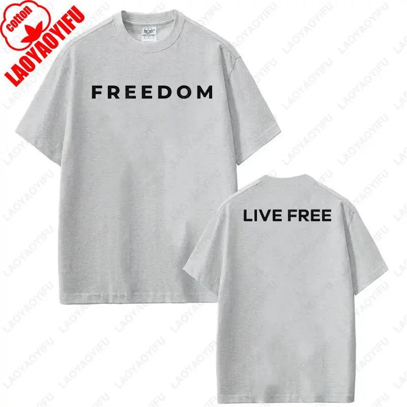 Freedom Graphic T-Shirt – Patriotic Streetwear Cotton Tee for Men and Women, Casual Short-Sleeve O-Neck Top