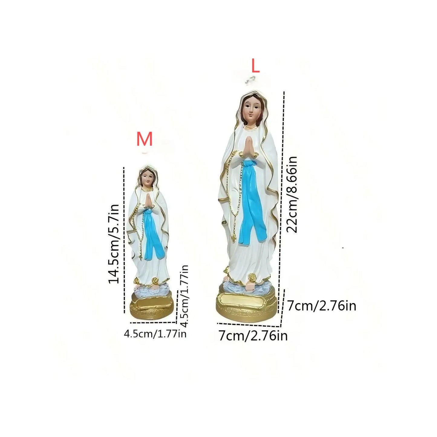 Virgin Mary Resin Statue – Religious Home Décor – Available in Two Sizes (M & L)