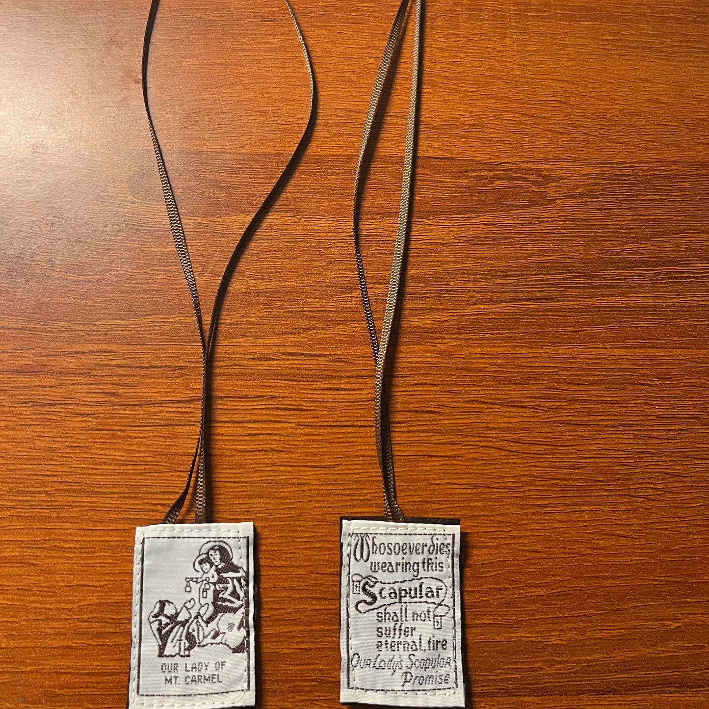 120pcs Handmade Brown Scapular Necklaces – Our Lady of Mount Carmel Catholic Prayer Wear