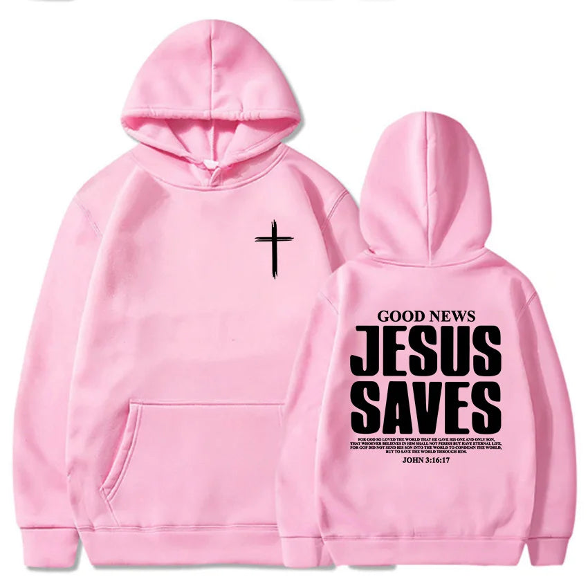 Unisex Fleece Hoodie with Inspirational Print – Casual Long-Sleeve Pullover with Front Pocket