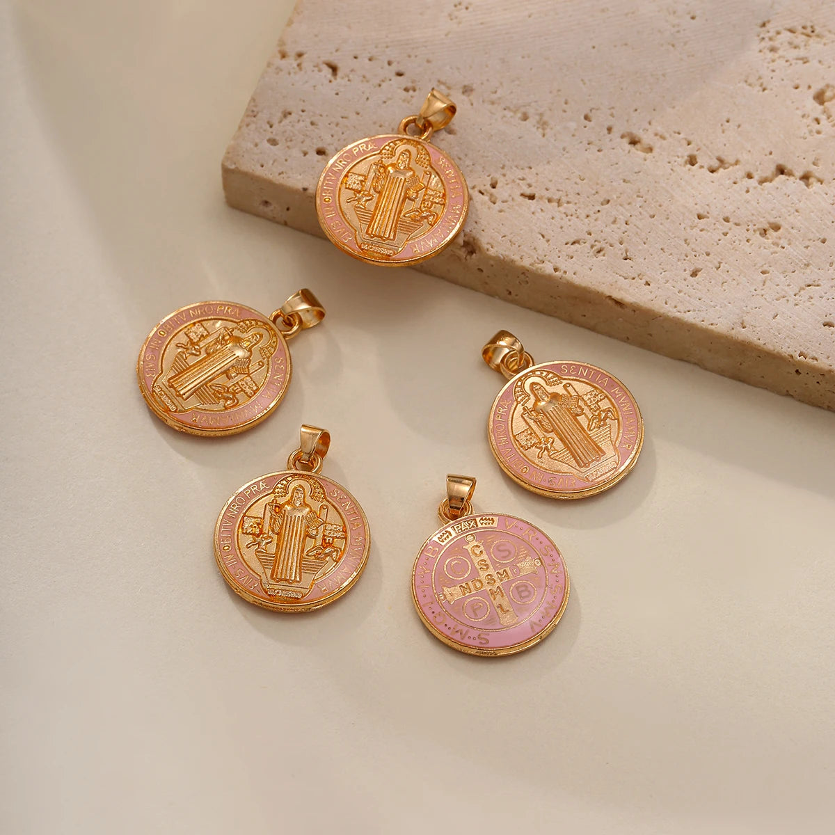 12 Pieces St. Benedict Double-Sided Catholic Medals - Religious Charm Pendants for Necklaces, Gift Accessories