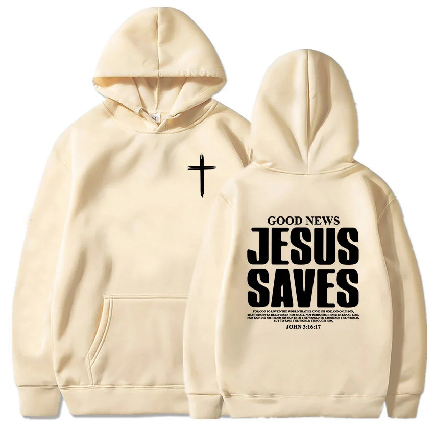 Unisex Fleece Hoodie with Inspirational Print – Casual Long-Sleeve Pullover with Front Pocket