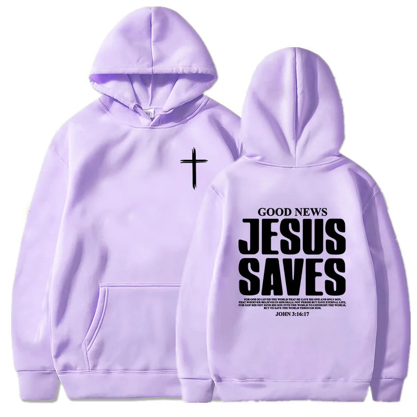 Unisex Fleece Hoodie with Inspirational Print – Casual Long-Sleeve Pullover with Front Pocket