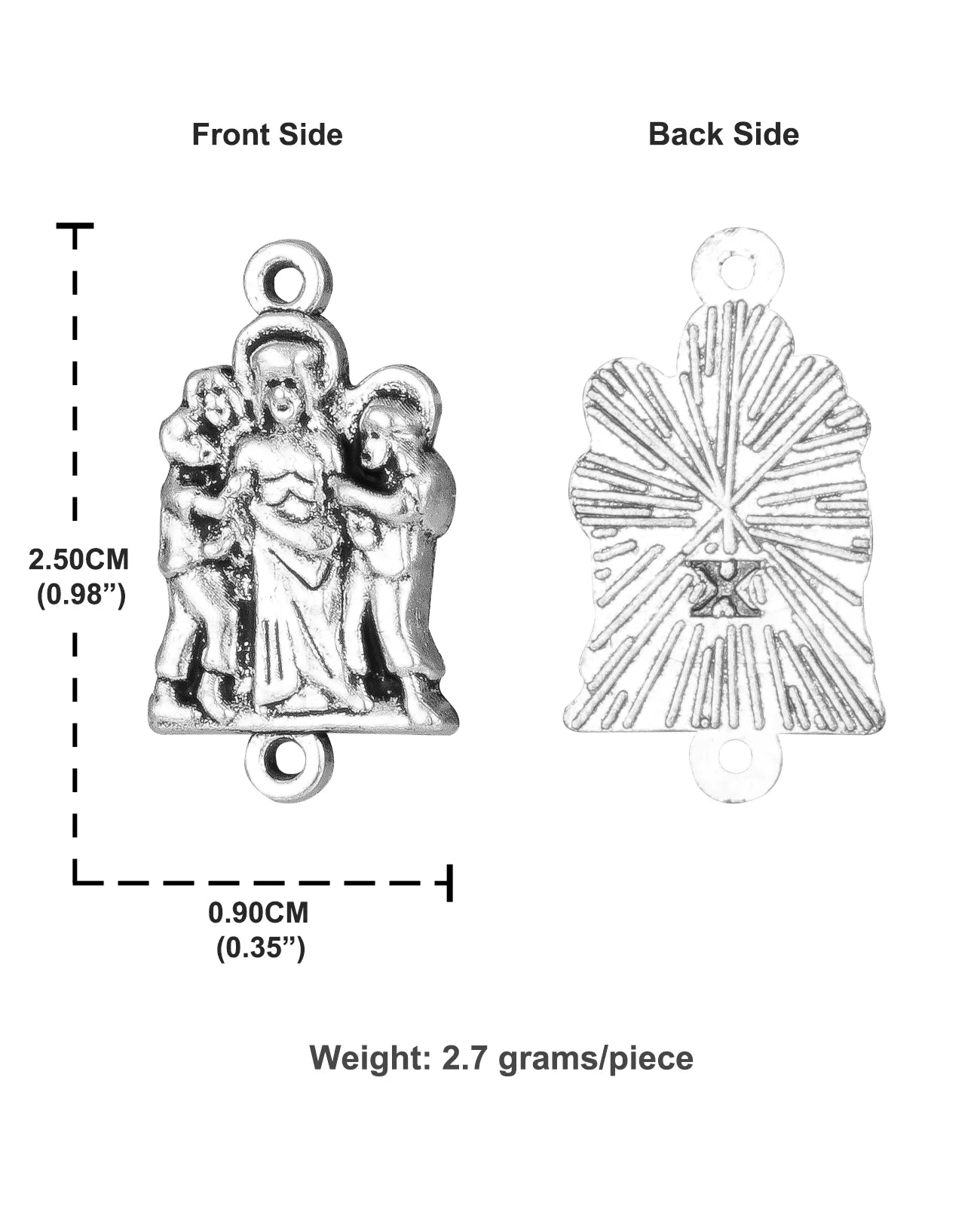 Stations of the Cross 16-Piece Medals Set - Crucifix, Jesus Cross, Crown of Thorns Pendants for Rosary DIY Accessories