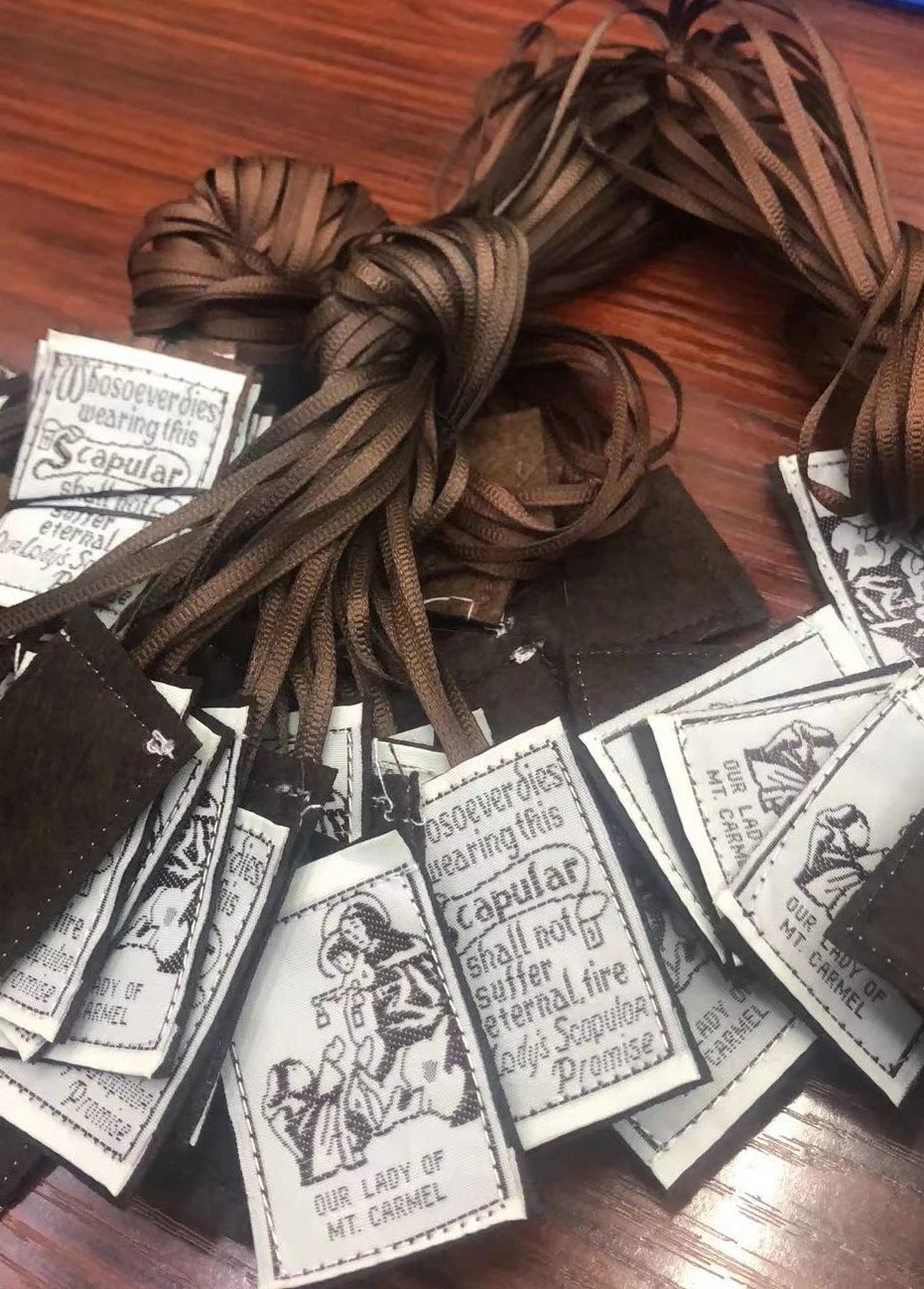 1pcs Brown Scapulars Catholic - Escapularios Catolicos Carmen- Our Lady of MT.Carmel Scapular Multi
