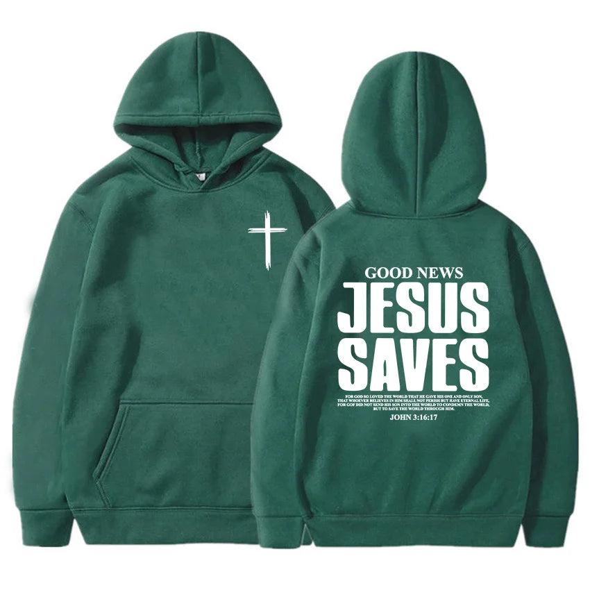 Unisex Fleece Hoodie with Inspirational Print – Casual Long-Sleeve Pullover with Front Pocket